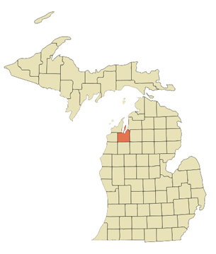 Michigan map showing location of Traverse City